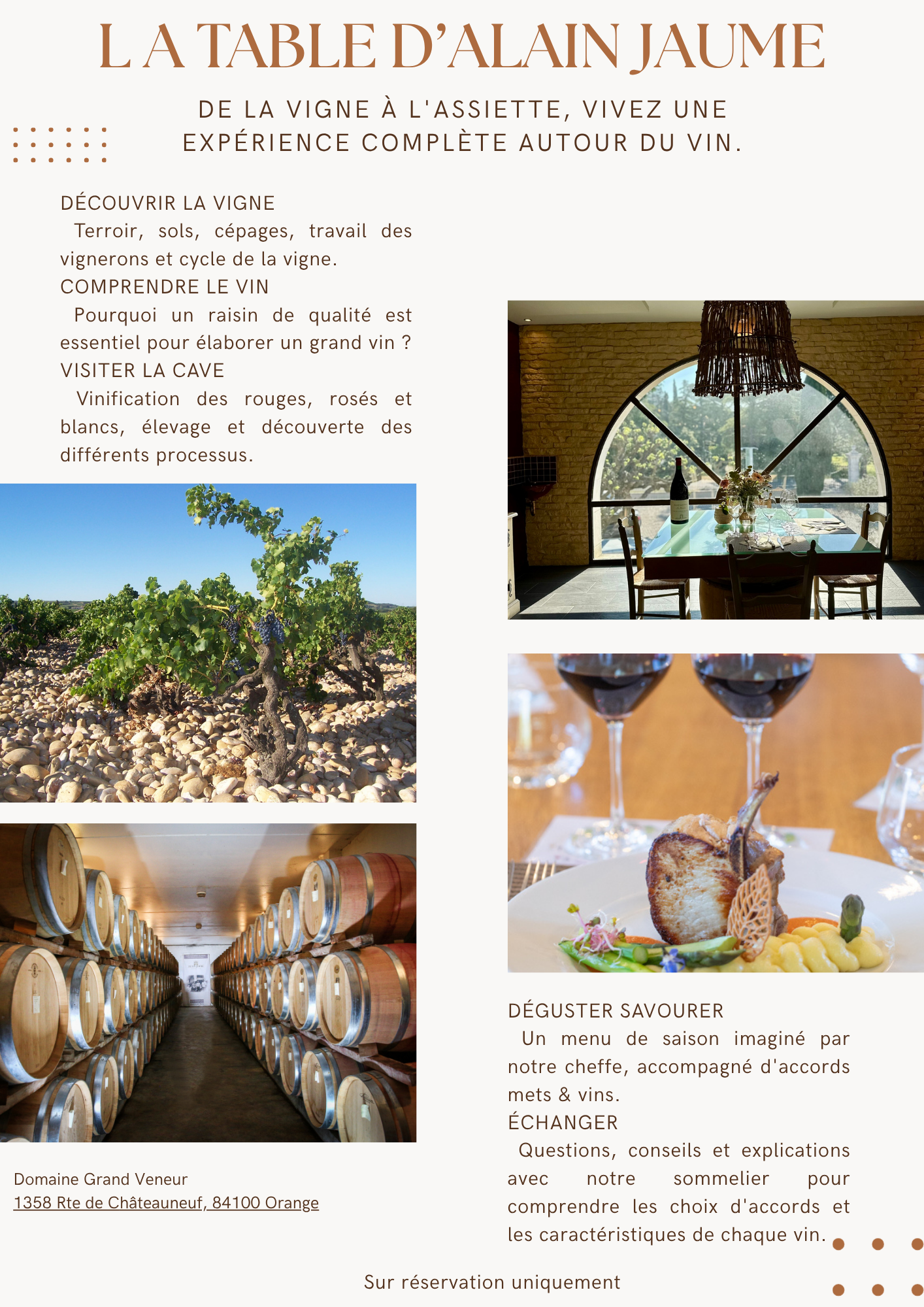 La Table d'Alain Jaume – Visite, dégustation vin et expérience Chateauneuf du Pape 